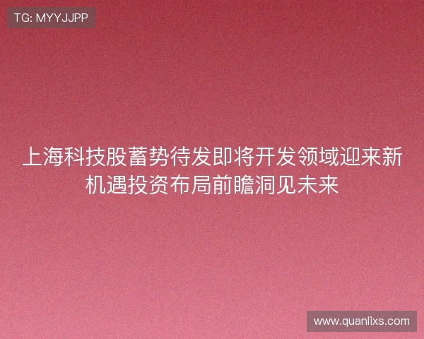 上海科技股蓄势待发即将开发领域迎来新机遇投资布局前瞻洞见未来